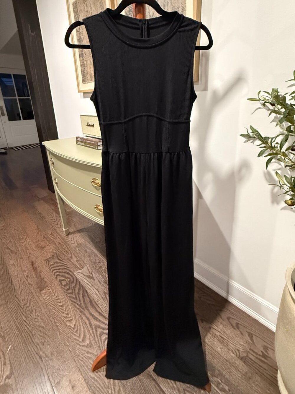 CIDER Black Sleeveless Wide Leg Jumpsuit Size M